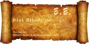 Biel Bibiána névjegykártya